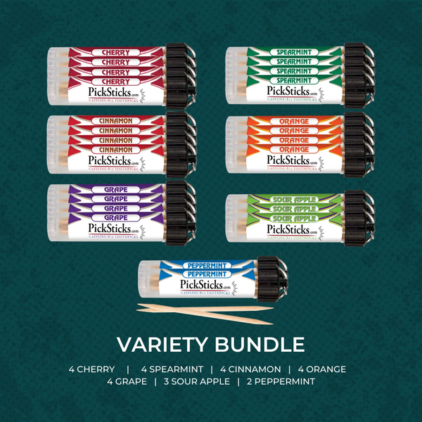 Variety Bundle - 25 Count | 10 mg Caffeine & B-12 Per Toothpick
